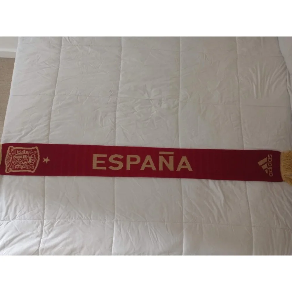Spain Soccer Adidas Red Gold Scarf Bufanda Football España La Roja FIFA WC 2010